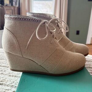 Maurices Natural Tilly Trim Lace Up Booties